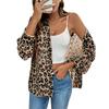New Elegant Leopard Print Long Sleeve Loose Blouse Top for Women, Casual Shirt for European American Crossborder