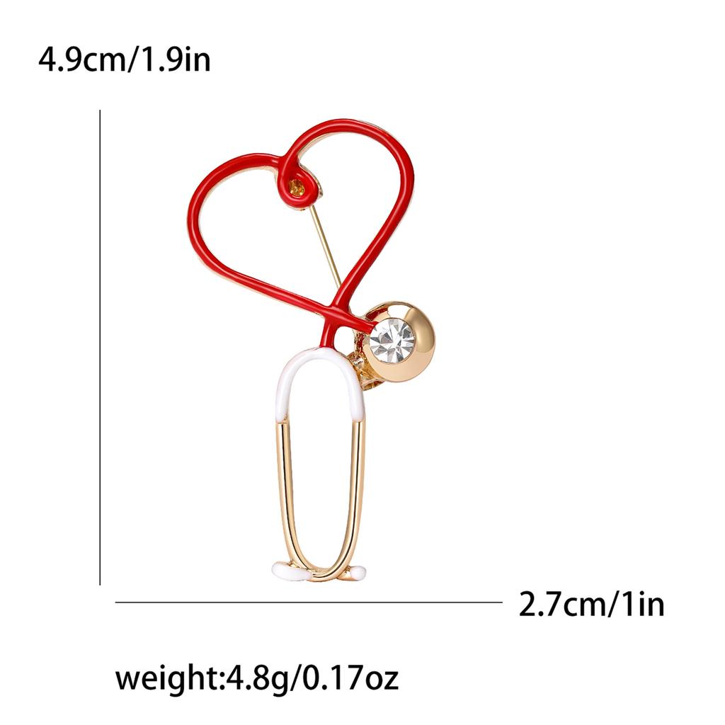 Mode Kreative Persönlichkeit Arzt Stethoskop Brosche Einfache Kleidung Zubehör Strickjacke Jacke Anti-Licht Corsage