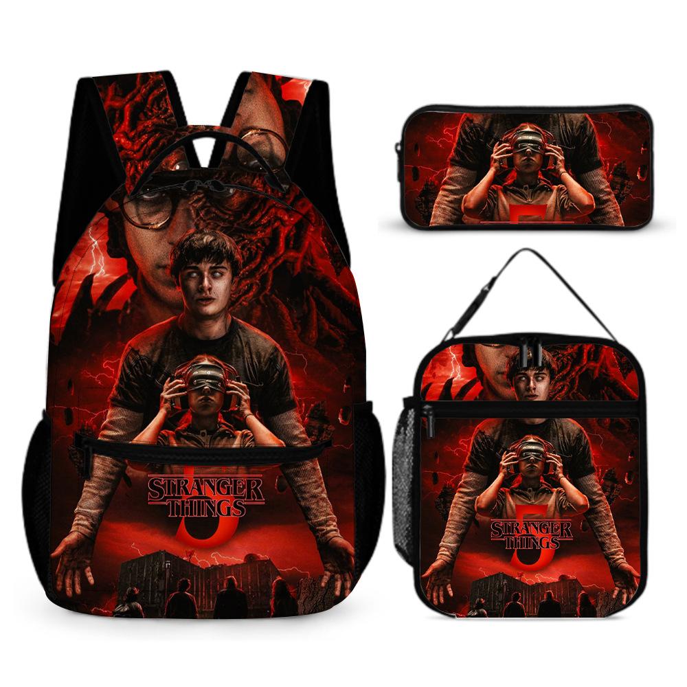 Stranger Things 5 Student School Bag 16 Inch Sticker Bag Backpack Stranger Things5 Large Capacity Student Shoulders