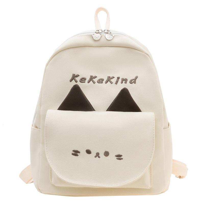 Cat Theme Dog Canvas Backpack Outdoor Large Capacity Schoolbag Breathable