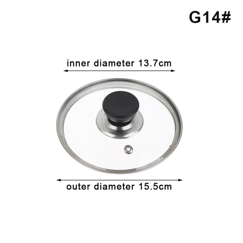 Visible Pot Cover Tempered Glass Pot Lid Stainless Steel Rimmed Pan Lid Spill Shatter-Proof Round Chef Glass Cover