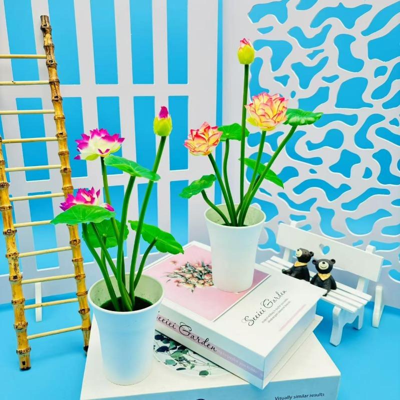 Simulovaný Lotos Mini Lotos Malá Leknín Ozdoby Hotelové Pokovování Dekorace Domácí Dekorace Květiny