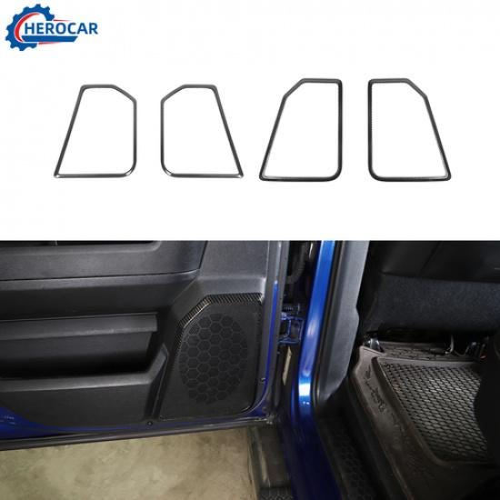 4x Carbon Fiber Door Speaker Cover Ring Trim Frame For Dodge Ram 1500 2010-2017