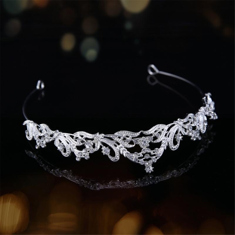 Fashionable Silver Bridal Tiaras with Rhinestones Adjustable Queen Crowns Portable for Prom and Stage Performances