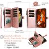 ASUWISH For iPhone 16e Case 10 Card Holder Glitter Leather Phone Cover with Crossbody Strap