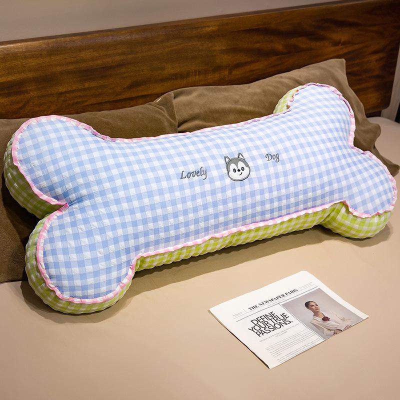 Cartoon Animal Plaid Long Throw Pillow for Bed, Sofa, Headboard & Side Sleeping.