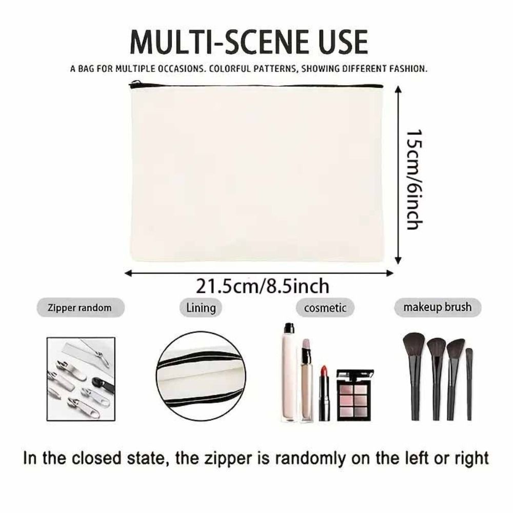 Polyester Cosmetic Bag Durable Compact & Portable Travel Pouch Double-Sided Print Secure Zipper Closure Makeup Bag Halloween