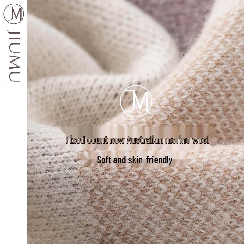 JIUMU Women's Warm Thick Retro Plaid Shawl Scarf