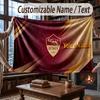 Custom Name Flannel Throw Blanket AS Roma FC Pattern Warm Home Decoration
