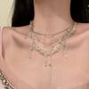 Resin Irregular Flower Multi-layer Fringed Necklace Light Luxury High-end Clavicle Chain Temperament Versatile Personality Jewelry Women