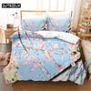 Fresh Flowers Queen Bedding Set Duvet Cover Kids Bedroom Bed Set Comforter Cover Set King Size Duvet Cover Set Bedding Sets