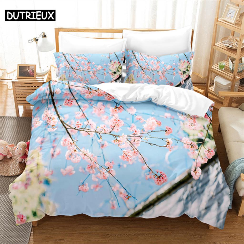 

Fresh Flowers Queen Bedding Set Duvet Cover Kids Bedroom Bed Set Comforter Cover Set King Size Duvet Cover Set Bedding Sets EU Single(135*200cm)3pcs