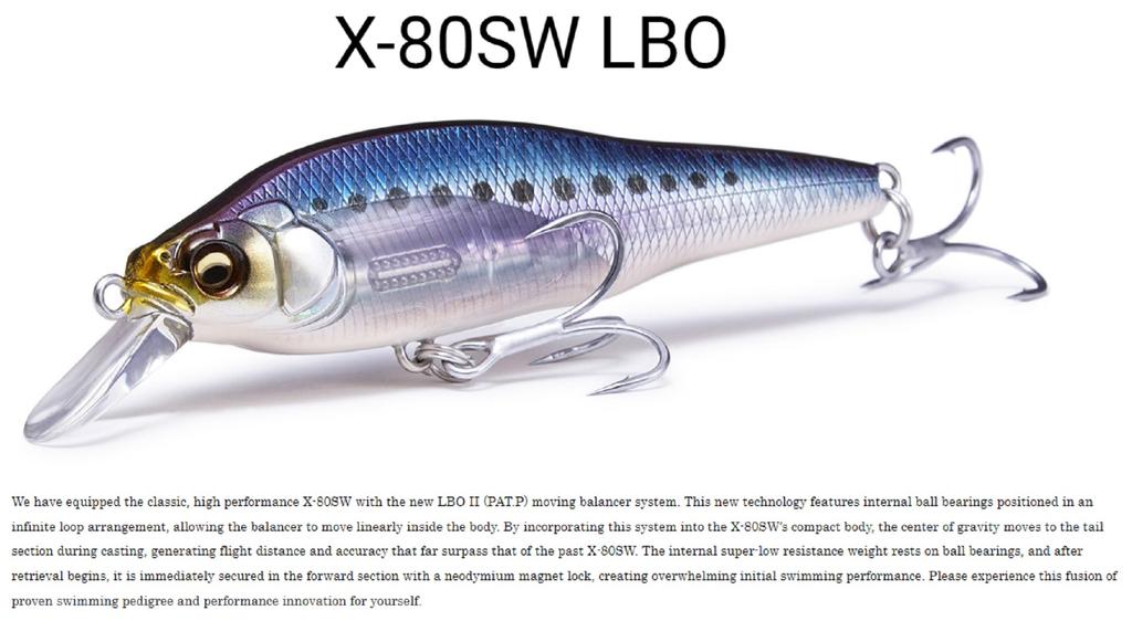 Megabass X-80 SW LBO Synkende Lure Do Chart OB (9857)