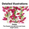Artificial Flowers for Outdoor, Fake Hanging Morning Glory with Eucalyptus Leaves, UV Resistant Faux Plants Petunias Trailing Vines for Porch, Patio,