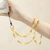 ins acrylic mixed color long neck mobile phone chain color portable oblique span chain mobile phone case hanging chain