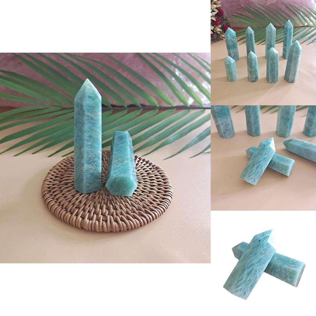 Unique 1pc Natural Blue Amazonite Stone Crystal Wand For Spiritual Growth And Healing