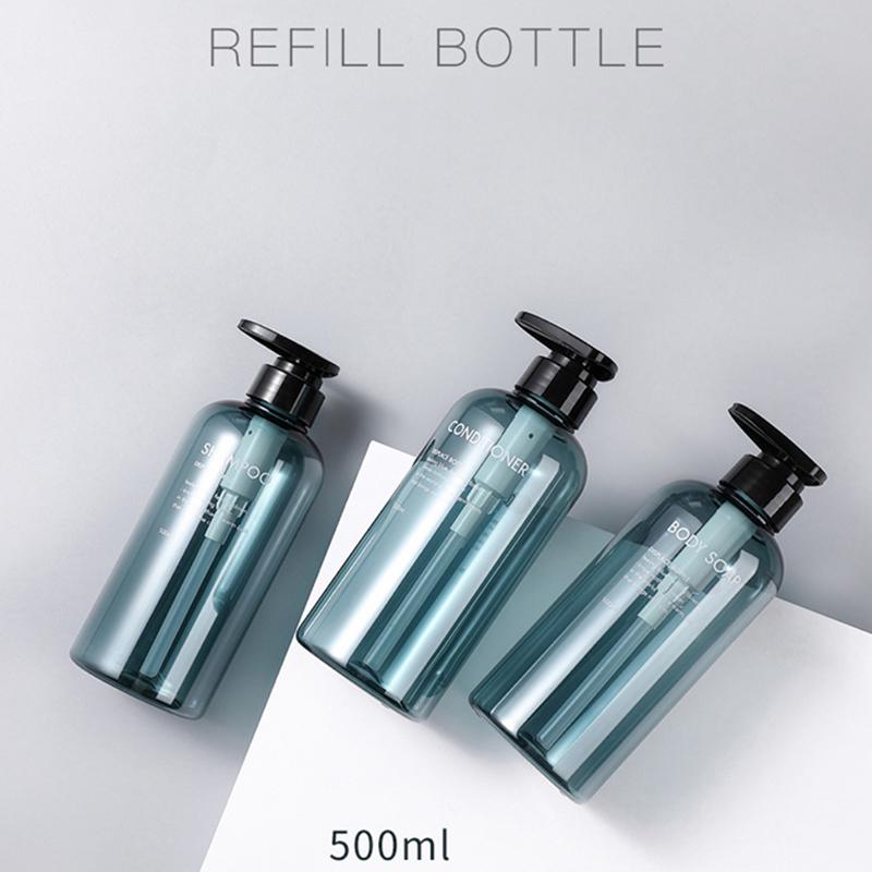 3pcs/set 500ml Soap Dispenser Bottle Set Bathroom Shampoo Body Soap Bottle Large-capacity Lotion Press Empty Bottle