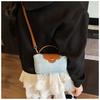 Denim bag women's summer new fashion niche shoulder messenger bag high-end small square bag