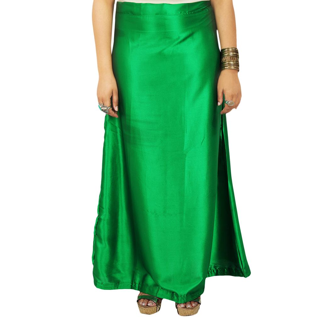 Indian Satin Silk Petticoat Bollywood Solid Inskirt Lining For Sari
