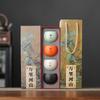 High-end master cup new Chinese light luxury gift box coarse pottery dragon egg cup Qingshan flying bird tea cup set opening commemoration