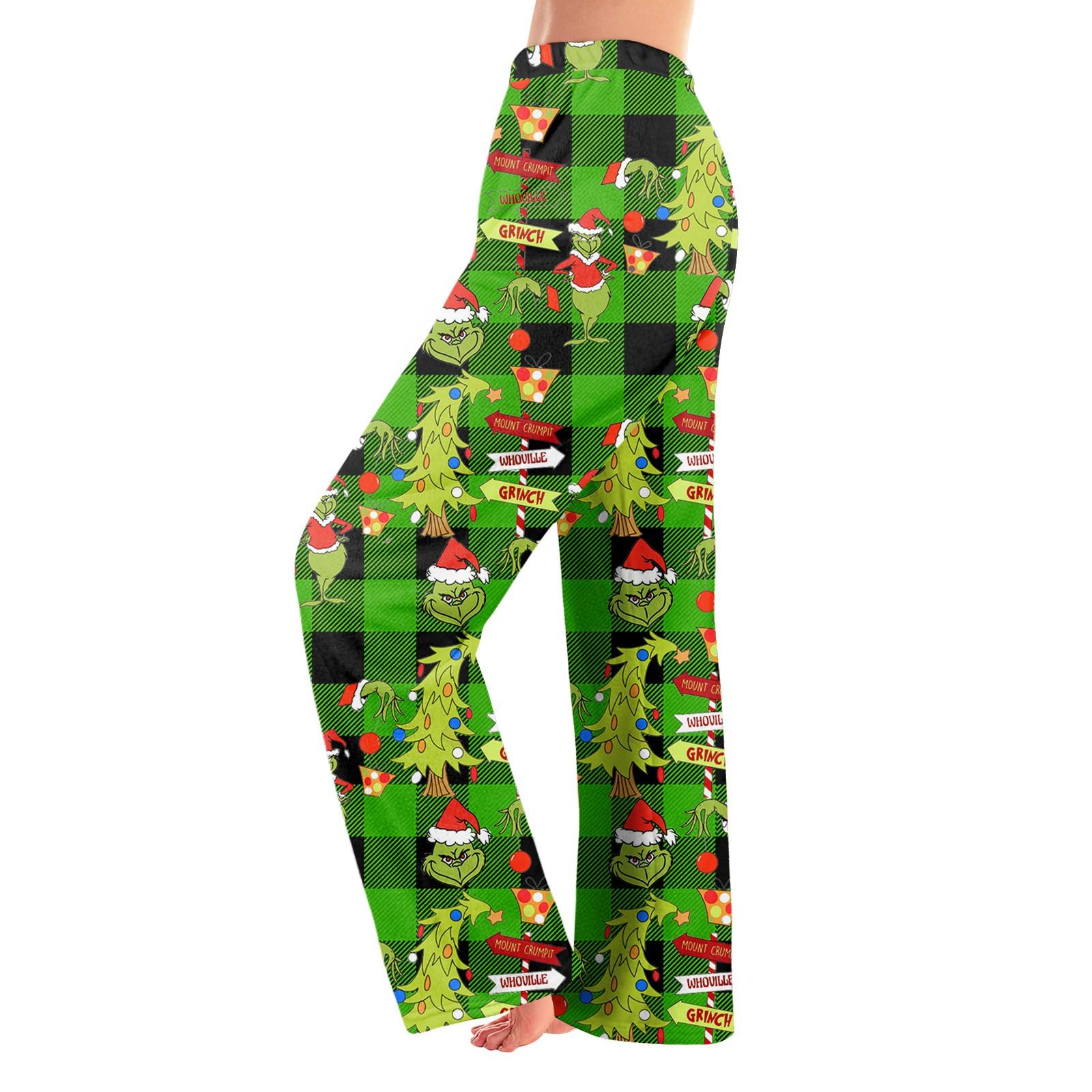 

Женские зимние брюки, длинные брюки, рождественские принтованные брюки M армия зеленый