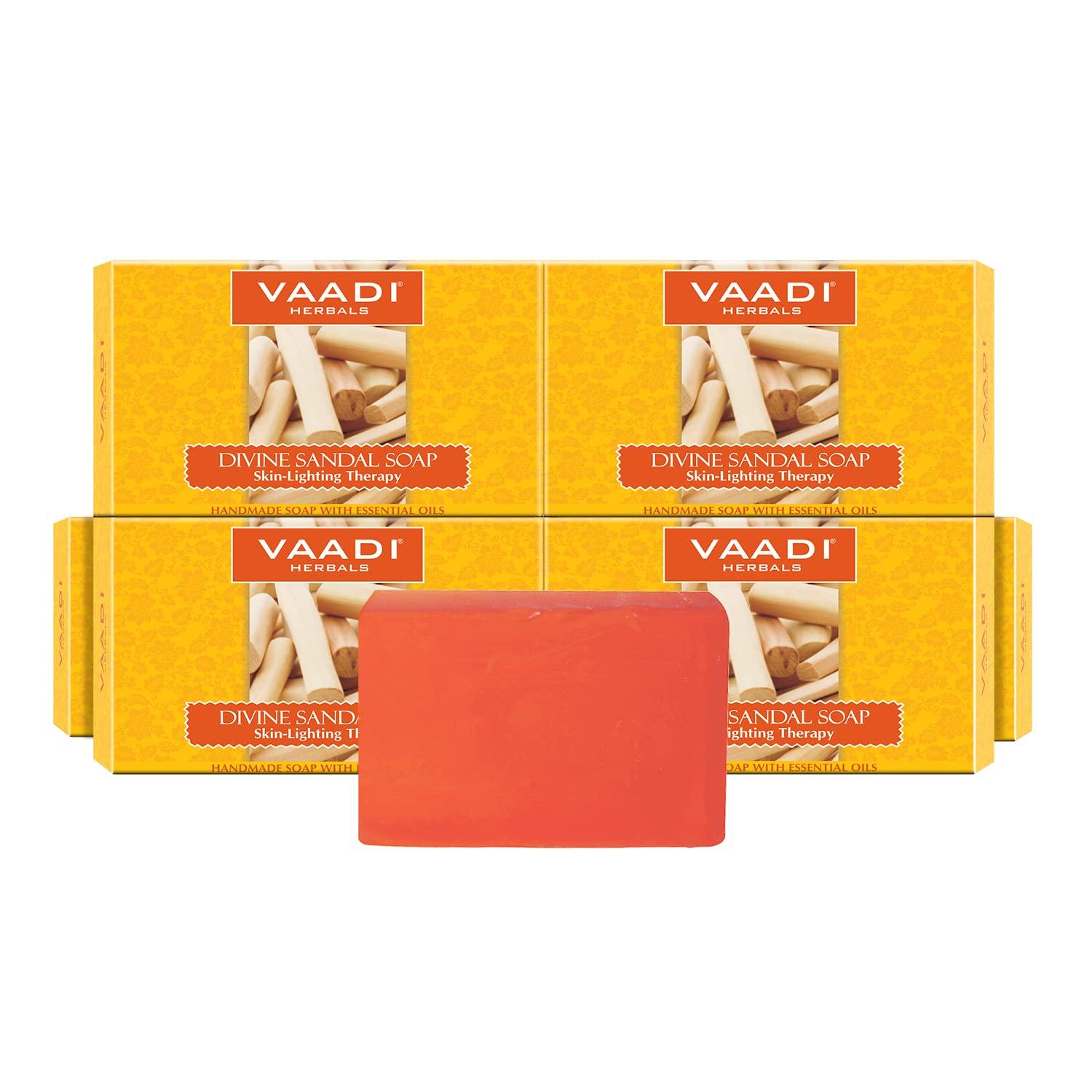 

Vaadi Herbals Divine Sandal Bath Soap Bars Pack Of 6 X 75 g Each Gentle Cleansing Bar For Smooth Radiant Skin Daily Bath