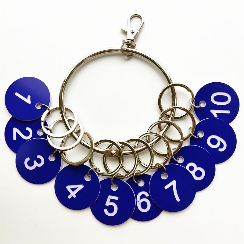 

Large Multi-Hook Keychain with Label Tag for Key Management
