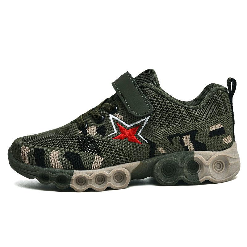 Manufacturer summer camp children's military training camouflage sports shoes boys' shoes spring and autumn 2025 new camouflage shoes