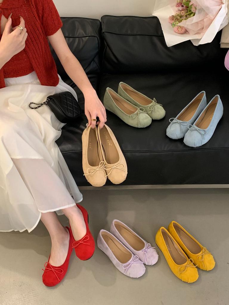 Women's Shoes Inner Vintage Red PumpsZi Spring French Style PinkBallet SoftShoes