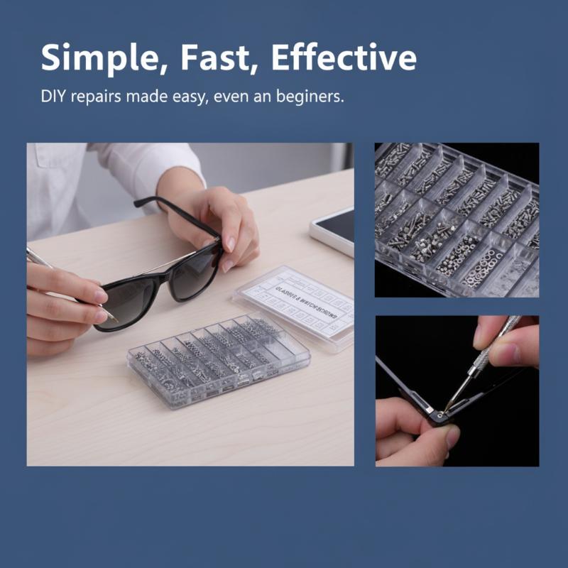 1000Pcs/Box Eyeglass Accessories Pm Round Eyeglass Screws Screw Washers Small Repair Screws