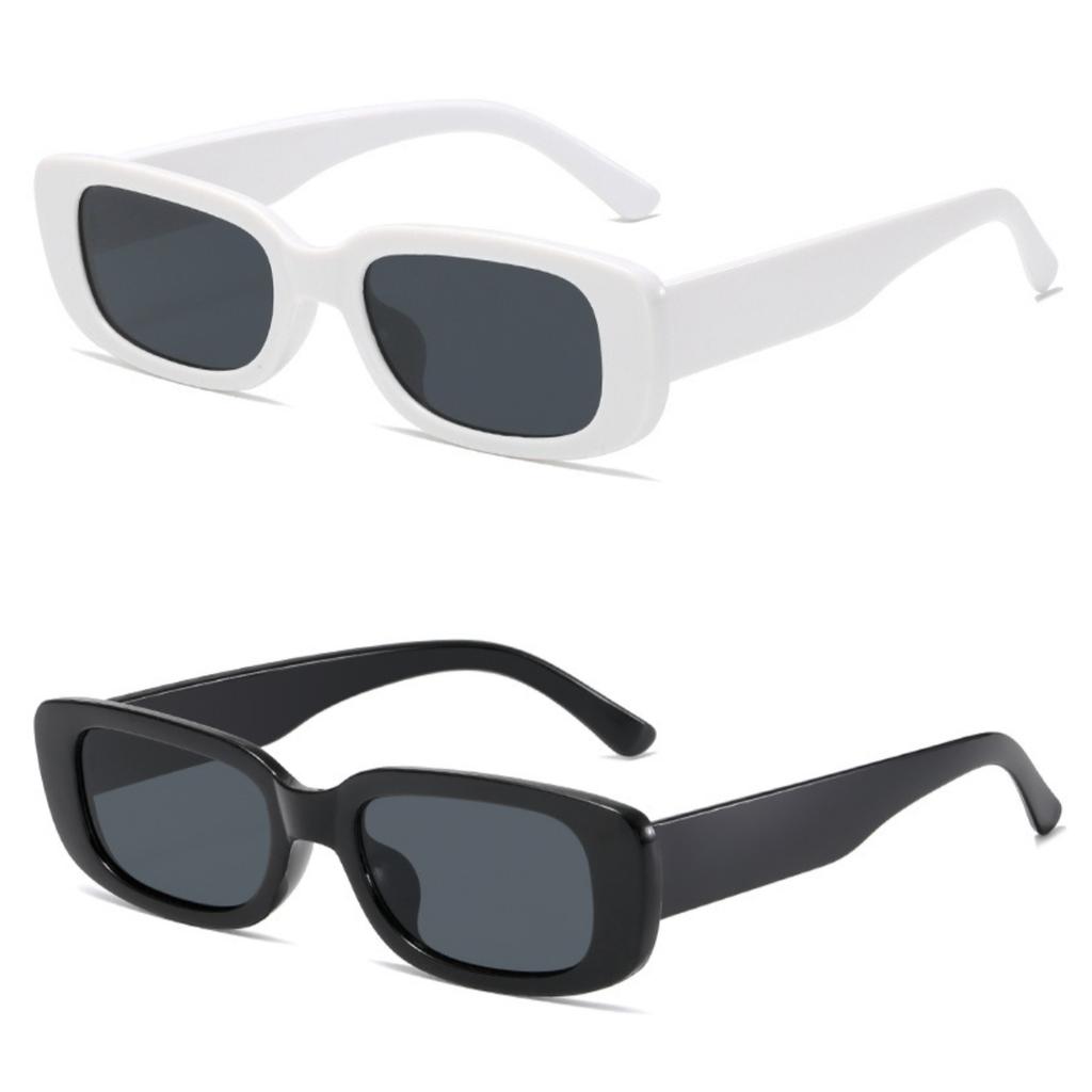 2 Stück Kleine Rechteckige Sonnenbrillen Damen Designer Vintage Sonnenbrillen Damen Klassische Brillen Schwarz Quadratisch Oculos UV400 Brillen