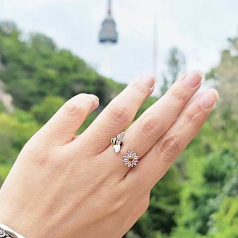 Ollia 925 silver bee ring daily friendship ring silver ring