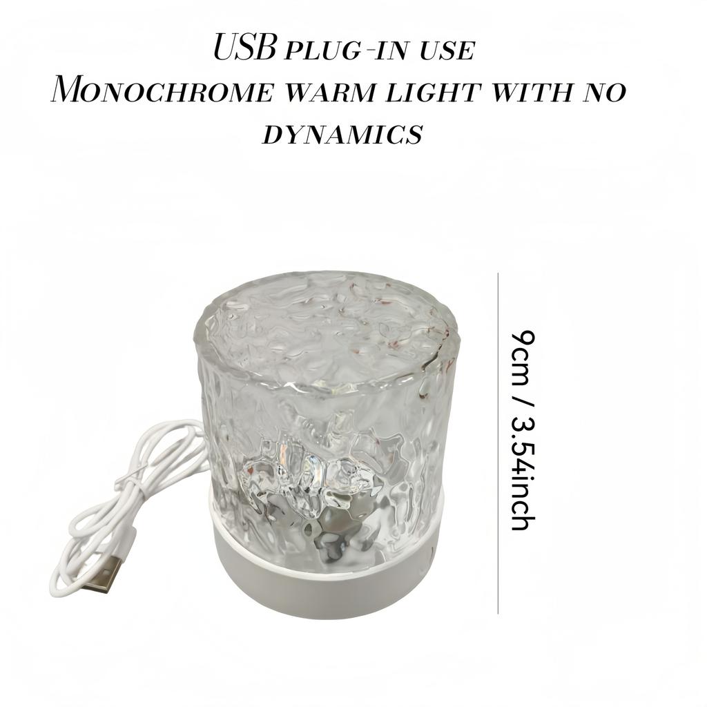 Single Color Warm Light Static Simulation Flame USB Lamp | Warm Light Night Light | Crystal Lamp | USB Plug-in Use | Smart Lamp | Projection Lamp