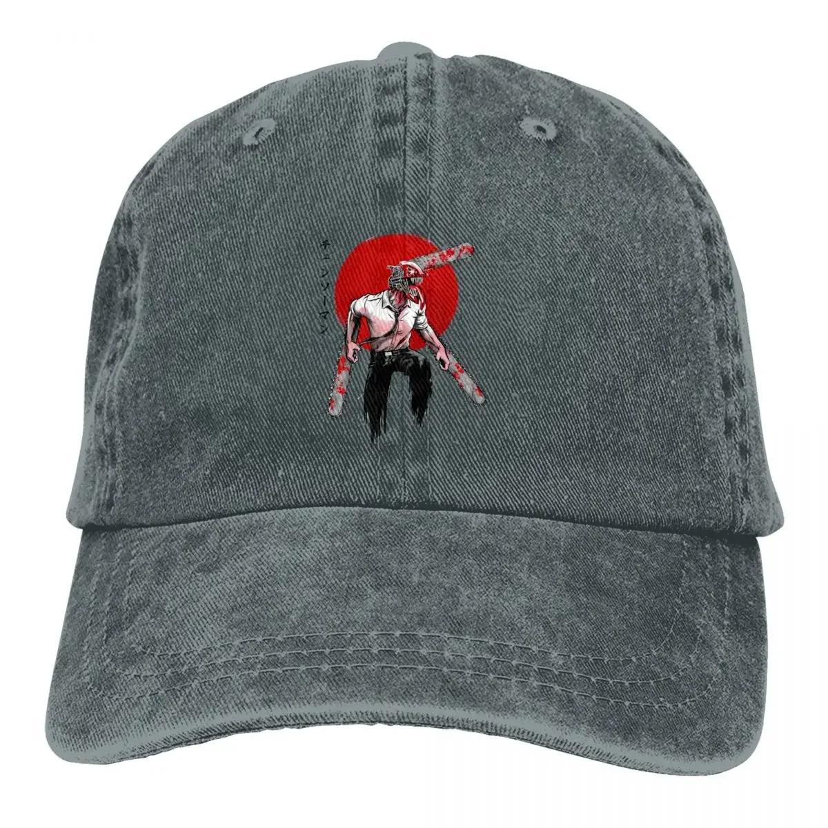 

Стираная мужская бейсболка Red Sun Denji Trucker Snapback Ковбойские кепки Dad Hat Chainsaw Man Аниме Кепки для гольфа Adjustable розы красного