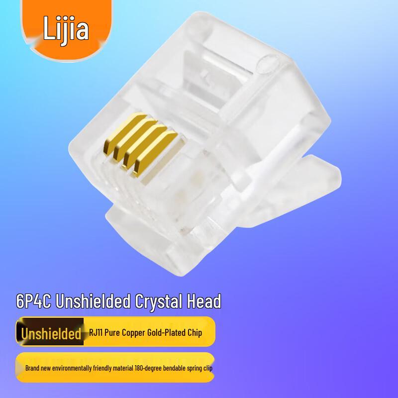 

LiJia 6P4C RJ11 Позолочені телефонні конектори 30 Count