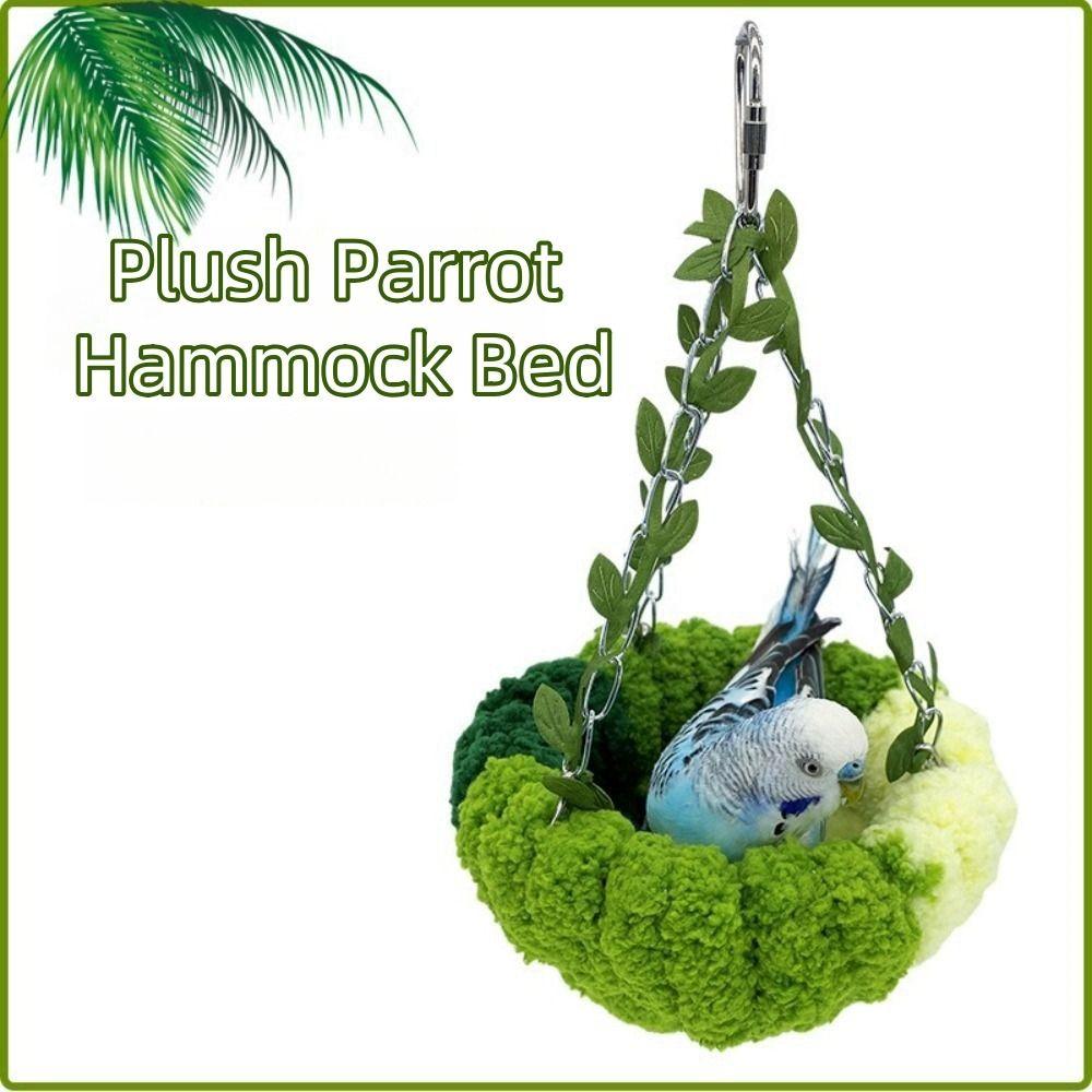 Coral Fleece Bird Sleeping Nest Green Winter Nest New Bird Cage Hammock for Small Pets