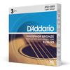 Gitara Akustyczna Struny D'Addario Phosphor Bronze, Light, .012-.053, EJ16-3D, Opakowanie 3 zestawów.