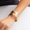 Punk Heavy Metal Irregular Open Bangle for Women Gold Color Wide Big Cuff Bracelet Trendy Jewelry On The Hand Wedding Party Gift