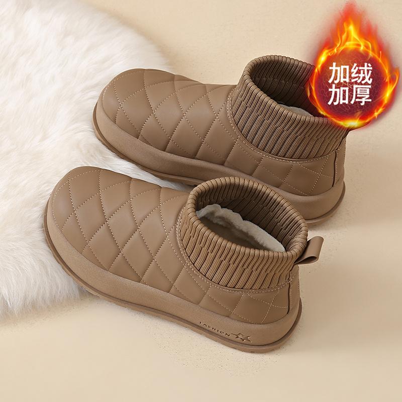 CRLAYDK Classic Women's Winter Snow Boots Faux Fur Lined Warm Ankle Outdoor Shoes Platform Slip On Short Walking Sock Booties