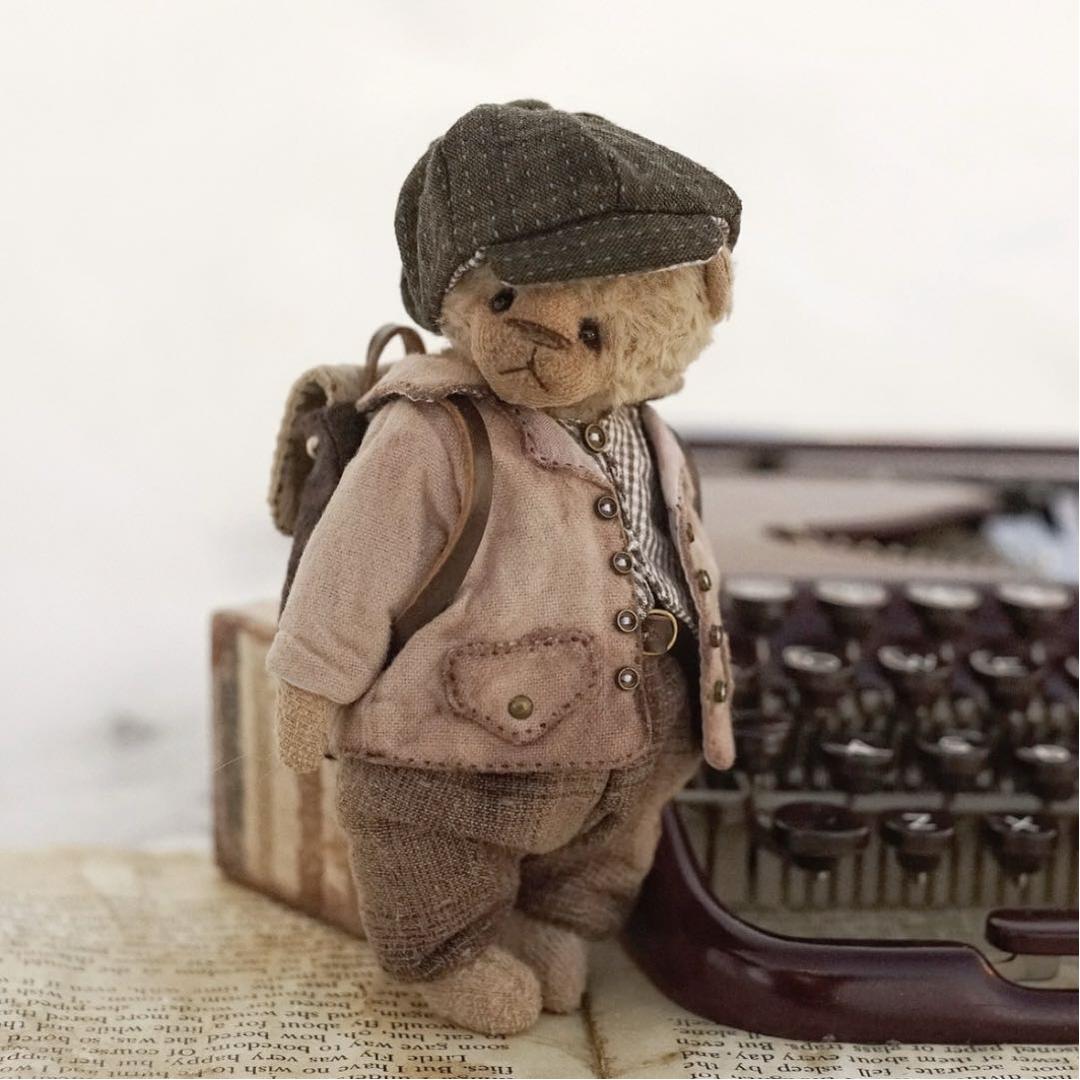 

[USED] Kuma Friends Anton Teddy Bear, Handmade Plush Toy by Overseas Artists