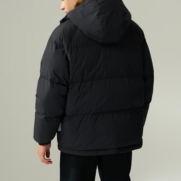 Reebok Stylish Versatile Comfortable Hooded Long Sleeve Puffer Jacket Unisex Outerwear Black 24FRM207UGH0