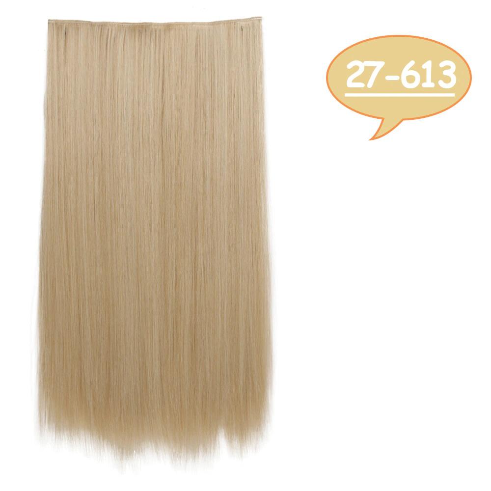 MISS WIG Lange bølgete frisyrer Syntetisk 5 Clip In Hair Extension 22 Tommer/32 Tommer Varmebestandige hårstykker Brun Svart