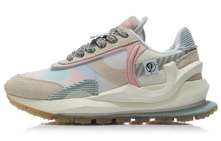 Li Ning Fangyuan Eternal Running Shoes Women s Low Top Vanilla White/Tapioca Apricot/Water Gray Green AGCR058-7 37.5