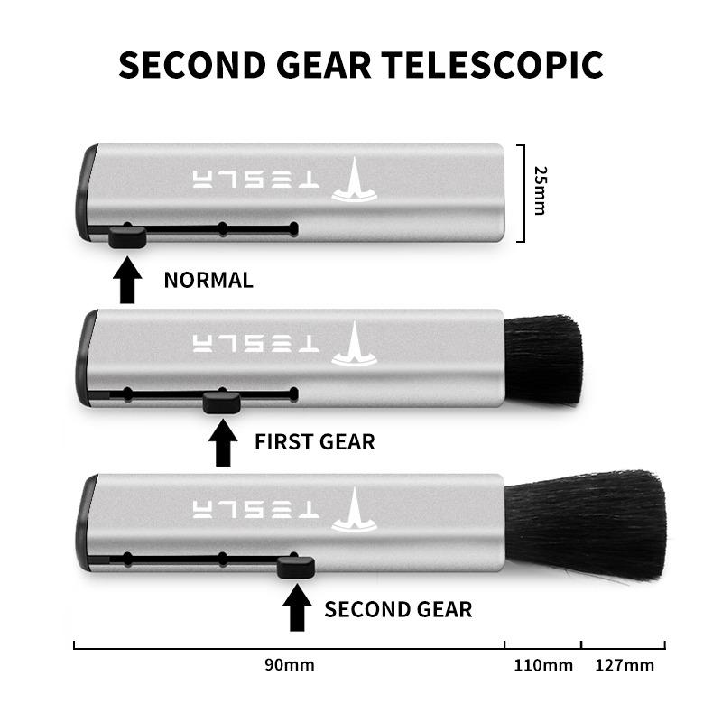 1Pcs Car Interior Cleaning Brush Telescopic Small Soft Brush Accessories For Tesla Model S Model X Model Y Model 3 Roadster SpaceX