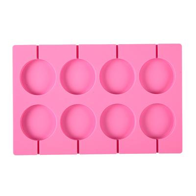 Molde redondo de silicona de 8 cavidades para piruletas, caramelos, pasteles caseros para niños, galletas de chocolate, herramientas para hornear y decorar pasteles.