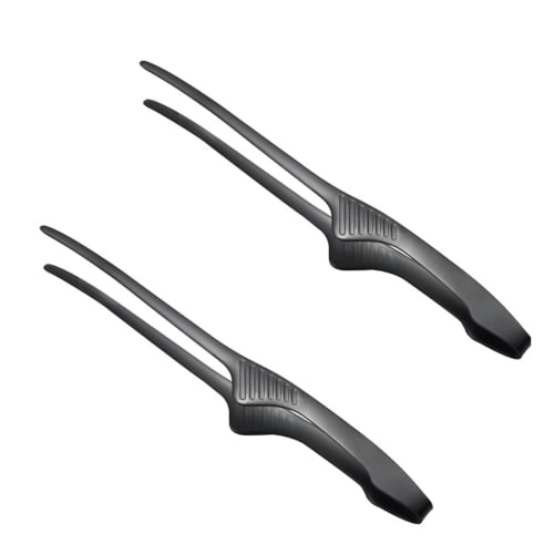 LLiKZio Stainless Steel Tongs for Yakiniku, Camping, BBQs, Condiments, Cooking, Frying, and Pasta (Set of 2) 24cm, Slim, Easy-Grip, Non-Slip Tips, Dis