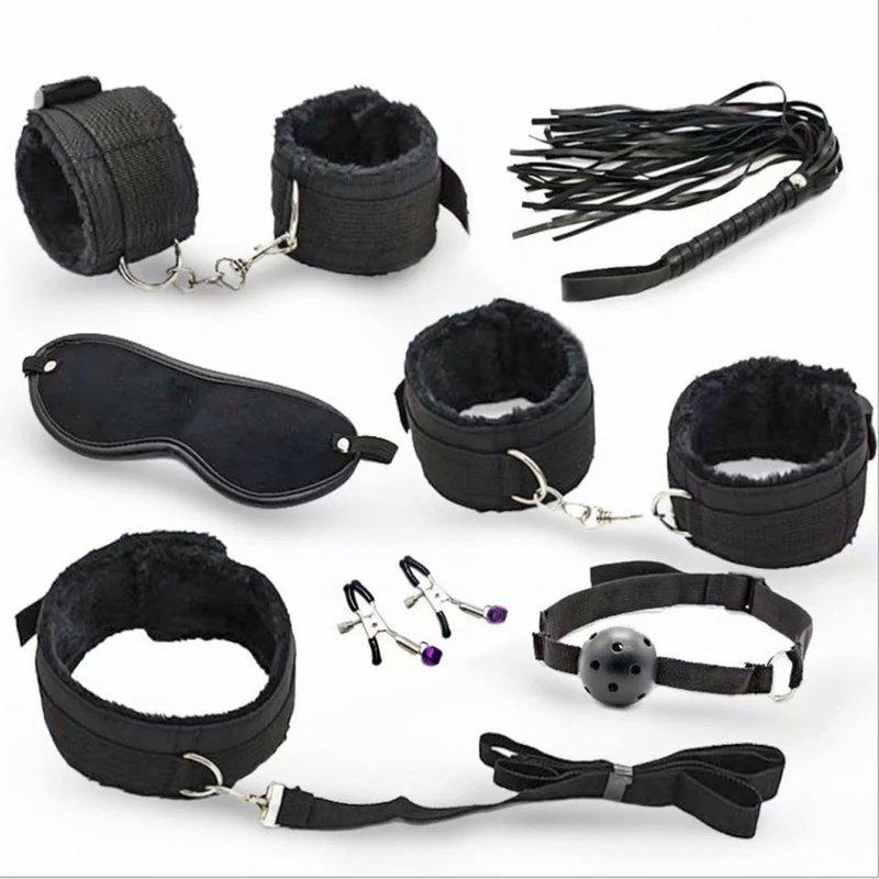 Bdsm Set Kits Adults Sex Toys Bondage for Women Couples Men Handcuffs Nipple collar Clamps Whip Spanking Sex  Exotic Accessories