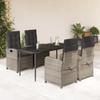VidaXL Garden Dining Set with Cushions 5 Pcs, Table and Chairs with Adjustable Backrest, Outdoor Patio Furniture 3212414