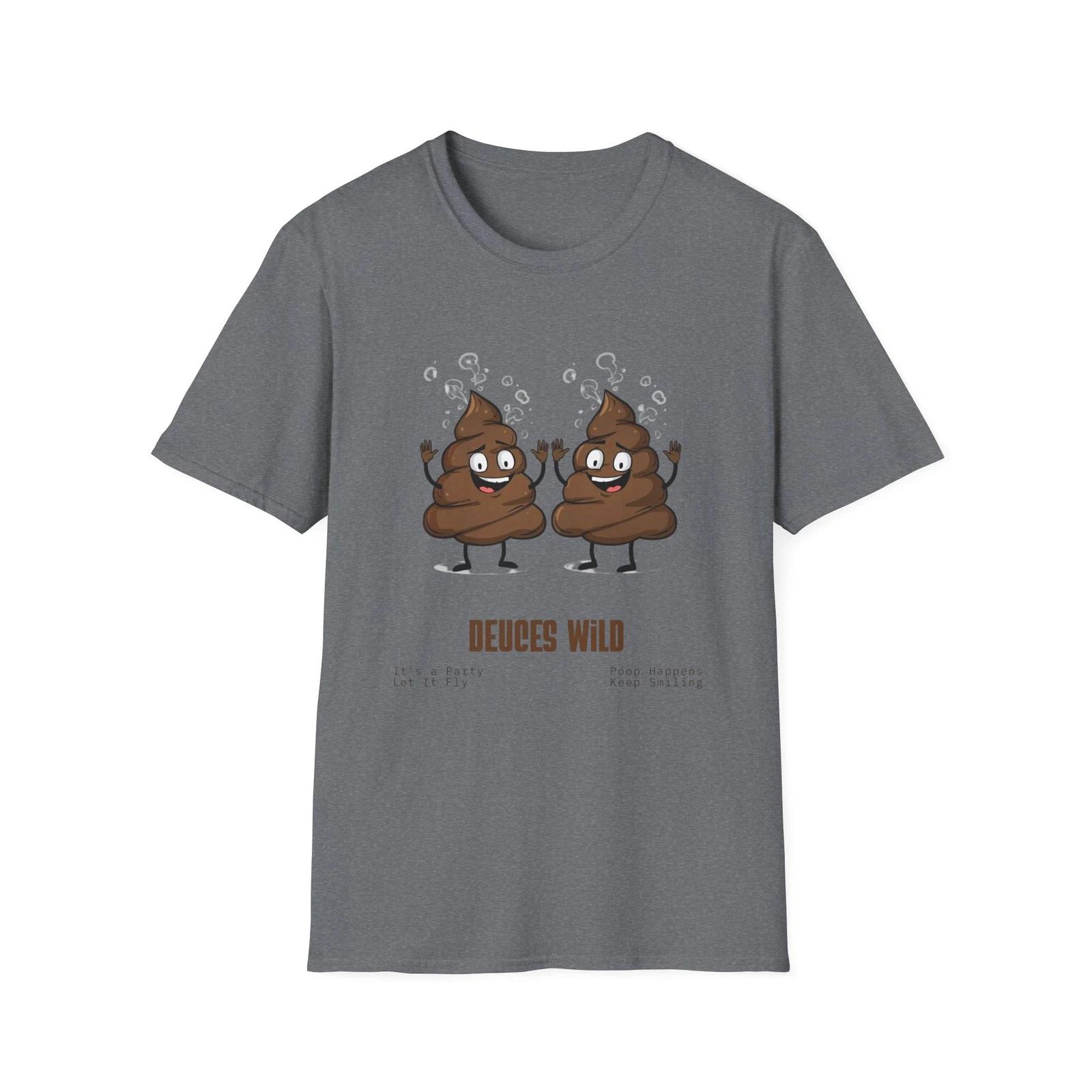 

Deuces Wild poop emoji duo T shirt | Funny novelty tee S