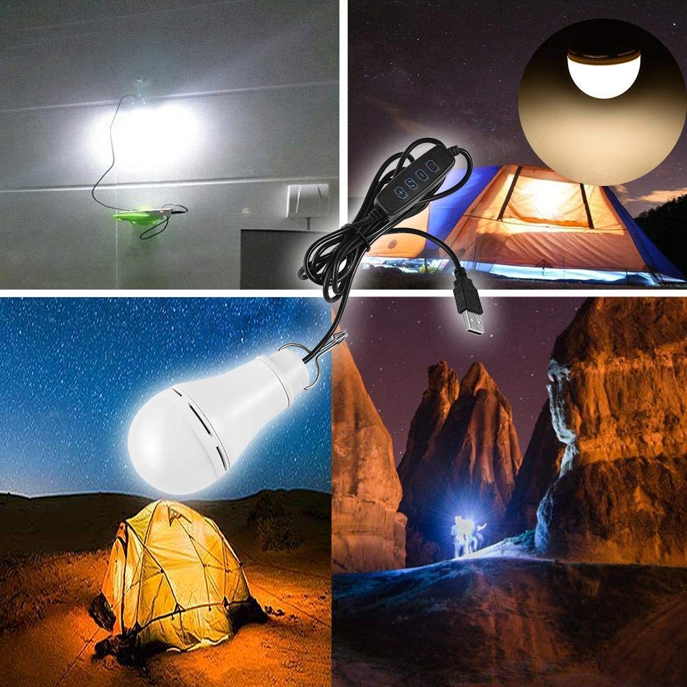 6W USB Charging 3Colors Dimming Outdoor Bulb